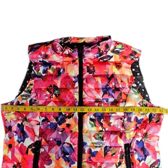 Alison Sheri Womens Abstract Floral Art Vest, Down Feather Filled, Plus Size XXL - Picture 6 of 8